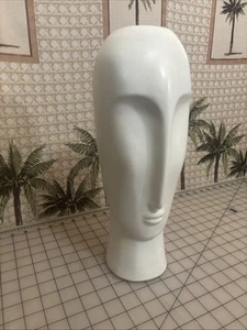 Vtg NORDSTROM White Ceramic Abstract Head Face Sculpture Modern Sleek Statue MCM - Picture 1 of 10