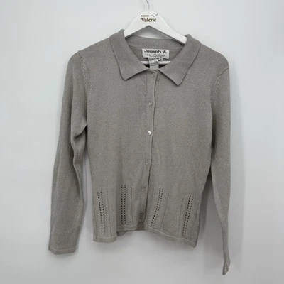 Suéter Cárdigan Joseph A Petite Paris Plateado Metálico Seda Talla Pequeña Pequeño Foto 1 de 4