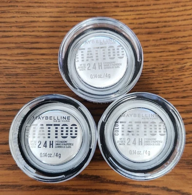 3PCS MAYBELLINE COLOR TATTOO UP TO 24HR LONGWEAR CREAM EYE SHADOW #35 CHILL GIRL - Image 1 of 4