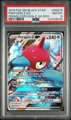 2019 POKEMON SM BLACK STAR PROMO PORYGON-Z-GX BOX #SM216 PORYGON-Z GX PSA 8 - Image 1 of 2