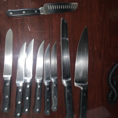 JUEGO DE 9 CUCHILLOS DE CHEF DE ACERO ALEMANES AYUDA A LA COCINA Foto 1 de 4