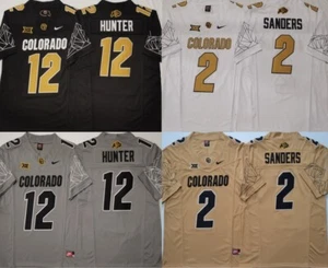 2024 Mens Colorado Buffaloes Travis Hunter #12 Sanders #2 All Stitched Jersey - Picture 1 of 18