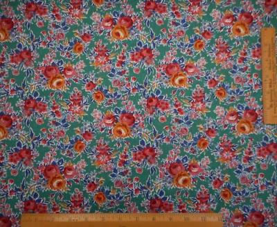 Civil War Reproduction Fabric Half-Yard Dusty Pink Gold Floral Green Cotton Vtg - Image 1 of 2