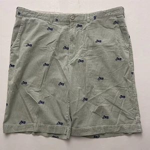 Tommy Hilfiger 42 x 11" Green and White Striped Motorcycle Print Chino Shorts - Picture 1 of 7