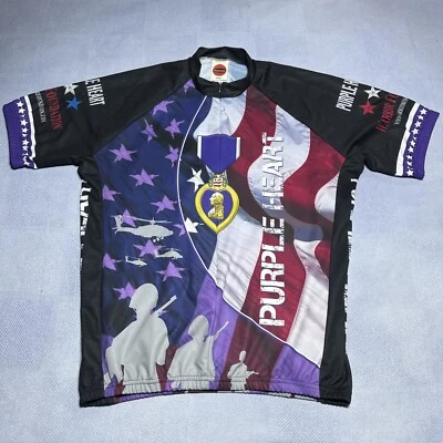 World Jerseys Purple Heart Veteran Warrior Foundation Cycling Jersey Size 3XL - Image 1 of 4