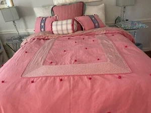 Custom Made Full Duvet Cover Pink Leopard Print Reversible 84x84” - Picture 1 of 9