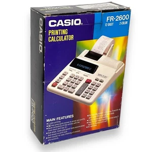 Casio FR-2600 Calcolatrice desktop stampa 12 cifre 2 colori azionata in scatola - Foto 1 di 11