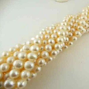 Perlas de papa de agua dulce blancas naturales de 6 mm - 7 mm para hacer joyas, bonito brillo - Imagen 1 de 4