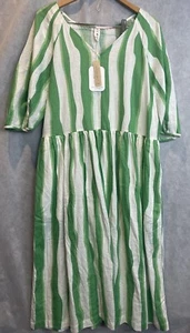 Elm Lifestyle Spritz Stripe Dress Linen Blend Size 10 Brand New W Tags Current - Picture 1 of 8