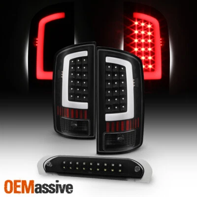 Fits Black 2002-2006 Dodge Ram 1500/2500/3500 LED Tail Lights + 3rd Brake Light — 第 1/4 张图片