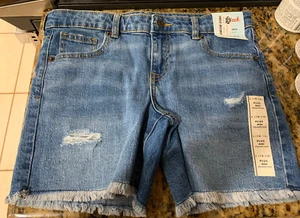 Cat & Jack Big Girl's Large (10/12) Plus Cutoff Denim Jean Shorts - Picture 1 of 5