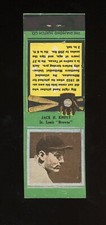 1934 Diamond Match Co. Matchbook Cover Silver Border Baseball Jack Knott EX