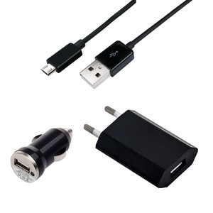 3in1 Micro USB 2.0 Kabel für Blackview A60 Pro Stecker Ladegerät SCHWARZ