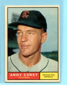 1961 Topps #518  Andy Carey  (EX) --     Kansas City Athletics    Box 717
