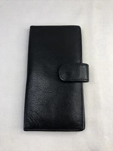 Vintage Mundi Black Nappa Cowhide BIFOLD WOMENS WALLET/CREDIT CARD 16 Pocket - Picture 1 of 5