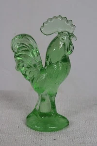 Antique Style Green Depression Glass Rooster Farm Art Decor Kitchen 4.5'' New - Picture 1 of 12