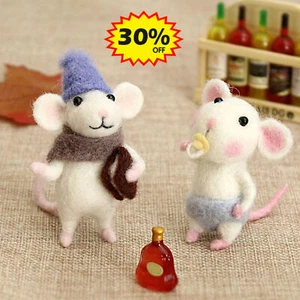 Kit de fieltro de aguja de ratón hágalo usted mismo fieltro de lana artesanías hechas a mano regalos de Navidad para principiantes` - Imagen 1 de 15