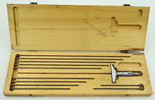 Scherr Tumico Micrometer Depth Gauge Set in Wood Case