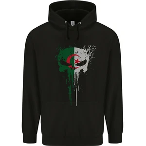Algeria Skull Gym Training Bodybuilding Childrens Kids Hoodie - Picture 1 of 3