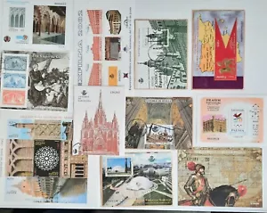 1992 to 2016 Spanish stamp miniature sheets selection of 10. cat £77 - Picture 1 of 1