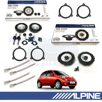 Alpine SXE1750S SXE1725S Enceintes Avant + Arrière Pour Nissan Micra III - Photo 1/4
