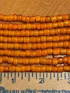 Antique Venetian White Heart Beads - two sizes - 6 or 7 mm Orange Uncirculated! - Picture 1 of 9