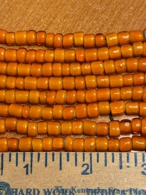 Cuentas antiguas venecianas de corazón blanco - dos tamaños - 6 o 7 mm naranja ¡sin circular! Foto 1 de 4