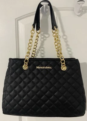 Montana West MEDIUM Tote Bag for Women Quilted Chain Handbags Shoulder Purse - Image 1 of 4