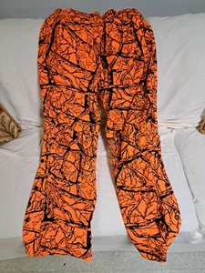 Cabelas Break up Fleece Hunting pants in Orange/Black - Picture 1 of 3