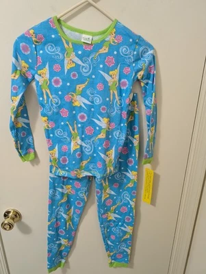 Новый с ценниками размер 10 Disney Fairies Tinker Bell 2 шт. Пижамный набор из 100% хлопка! - Изображение 1 из 4