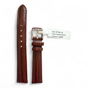 DeBeer Paris Watch band 14mm Havana Brown Teju Lizard Grain #184-14 Straps NWT - Picture 1 of 3