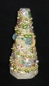 De colección ÚNICA Joyería Árbol Conjunto Pieza de Arte Estrás Perlas 9.5" H - Imagen 1 de 15