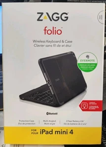 ZAGG Folio Wireless Keyboard Case for iPad Mini 4 Bluetooth Open Box - Picture 1 of 4
