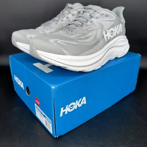 Hoka One One Clifton 10 4E Extra Wide Running Shoes Stellar Grey Size 10.5 New - Picture 1 of 11