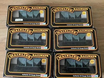 Mainline 37422 OO 24t Hopper wagon BR grey + Sand Load  x 6  - Image 1 of 4