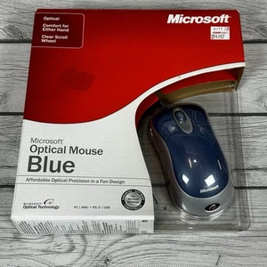 Microsoft Wireless Optical Mouse Blue K81-00004 USB PS/2 Windows Mac New - Picture 1 of 10