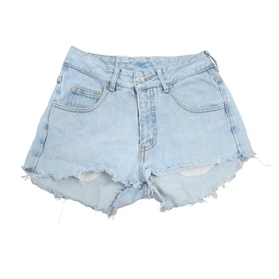 Pantalones cortos vintage años 90 Paris Blues lavado claro azul denim tiro medio corte 25" Foto 1 de 4