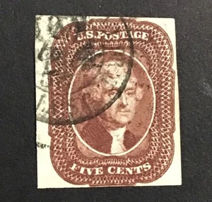 US 1856 VF-XF Used SC#12 - Cv$725, (ED) - Picture 1 of 2