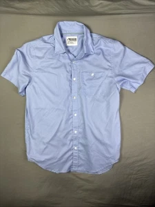 Mountain Khaki Size Large Short Sleeve Button Down Classic Fit Blue White Plaid - Picture 1 of 10