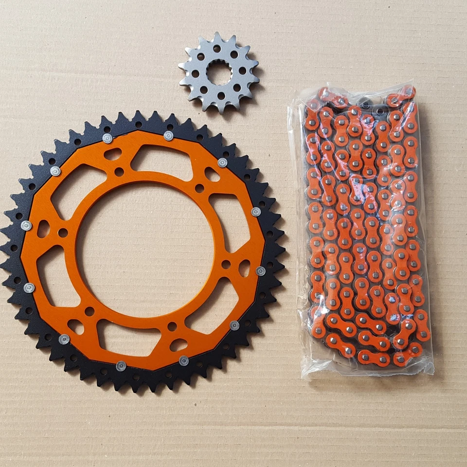 Kit Trasmissione Ktm Exc F 400 450 525 530 Catena Rx Ring  Corona Bimetallo  - Immagine 1 di 1