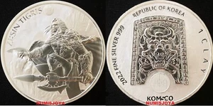 COREA DEL SUR año 2022. 1 onza de plata ZI:SIN TAURUS. Ley 999/1000. 31,10 gr. - Foto 1 di 1