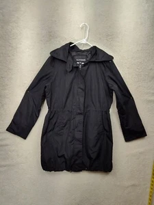 WeatherProof Women Coat Medium Black Nylon B Long Sleeve Hooded Water Resist Zip - Picture 1 of 18