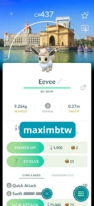 Shiny Eevee Explorer Hat - Safari Mumbai Background ✨Pokemon GO✨ - Picture 1 of 1