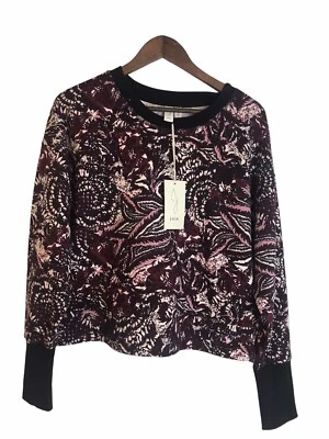 Suéter Joie Feminino Cropped Tamanho Grande Cropped Abstrato Paisley Casual Novo com etiquetas - Imagem 1 de 4