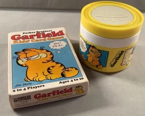 Garfield Thermos and Parker Brothers Garfield Kids’ Card Game 1978 - Picture 1 of 16