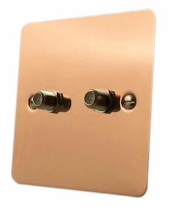 Punto de enchufe satélite de 2 velocidades de cobre brillante placa plana G&H FBC237 - Imagen 1 de 1