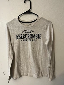 Abercrombie Kids Tee Gray 100% Cotton Long Sleeve Crew Neck Boys Size 15/16 - Picture 1 of 3