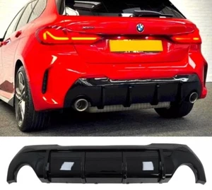 DIFUSOR TRASERO BMW SERIE 1 F40 DOBLE ESCAPE 135I NEGRO BRILLANTE 2019+ - Imagen 1 de 7