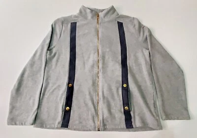 Sudadera Jones New York Signature Gris Terry Cremallera Talla XL Algodón Foto 1 de 4