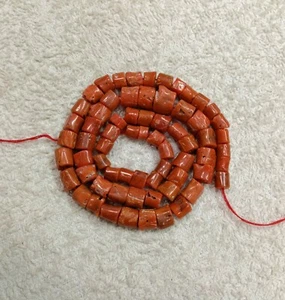 16"INCHES 100%!! Natural Italian coral,Smooth heishi & Nuggets Beads,Red colour, - Picture 1 of 9